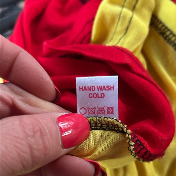 Black, Green, Yellow and Red, Backless, Deep V Maxi Dress. Large - Picture 13 of 16